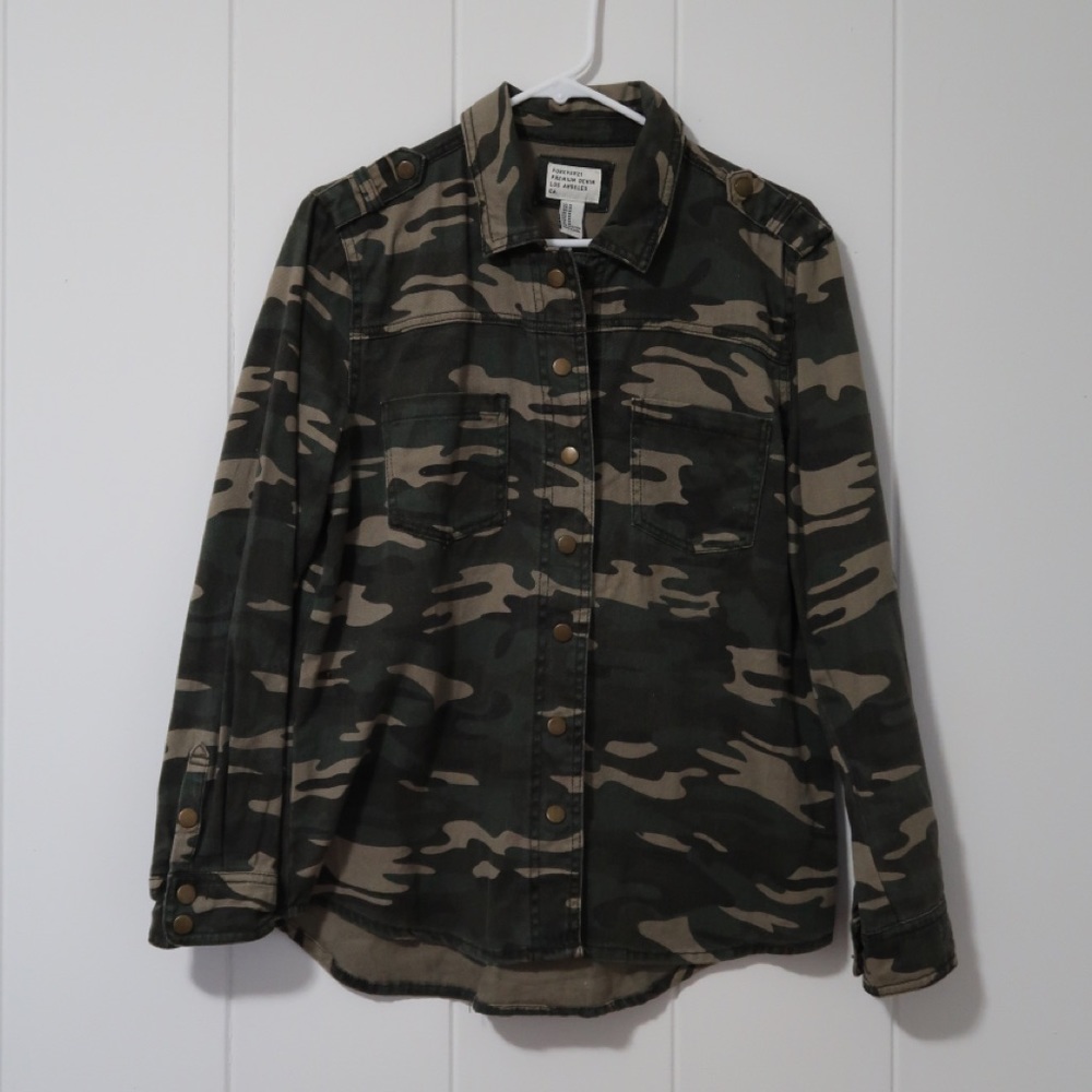 Camo Button Down Jacket